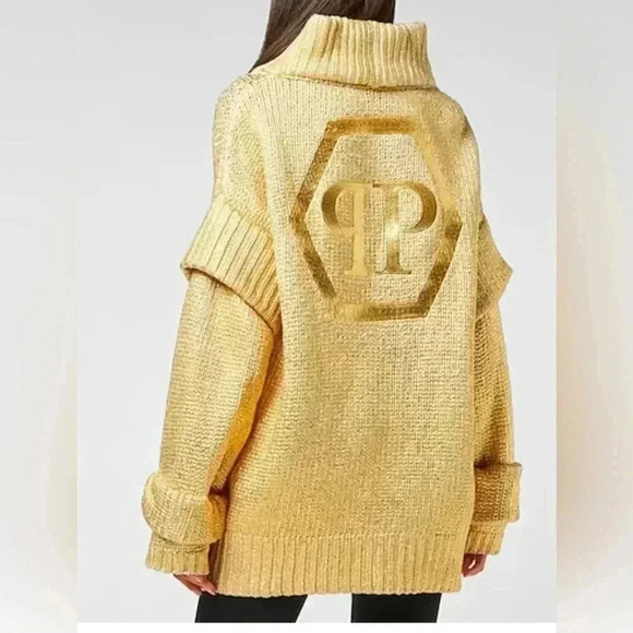 LIMITED EDITION PHILIPP PLEIN
MAXI PULLOVER HEXAGON 💯 Wool - Picture 1 of 15